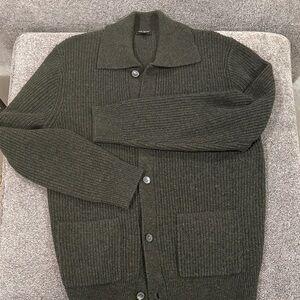 Men's Dark Green (ivy) Button-up Sweater. Todd Snyder (Medium)